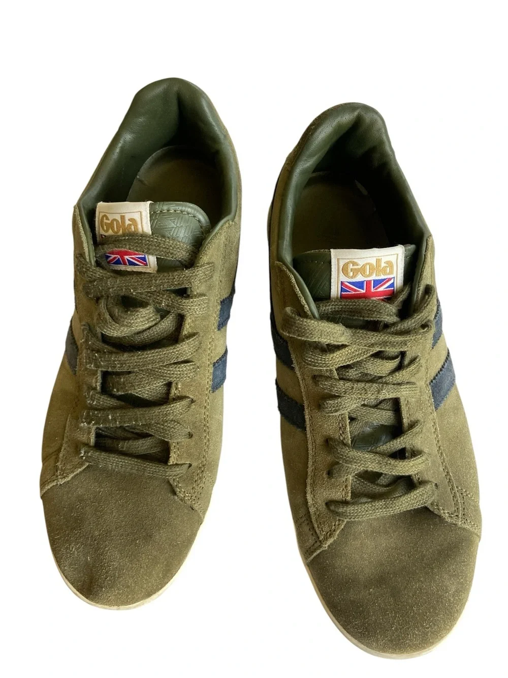 Gola Equipe Olive Green Suede Heritage Sneakers Men's Size 9 Leather Athletic